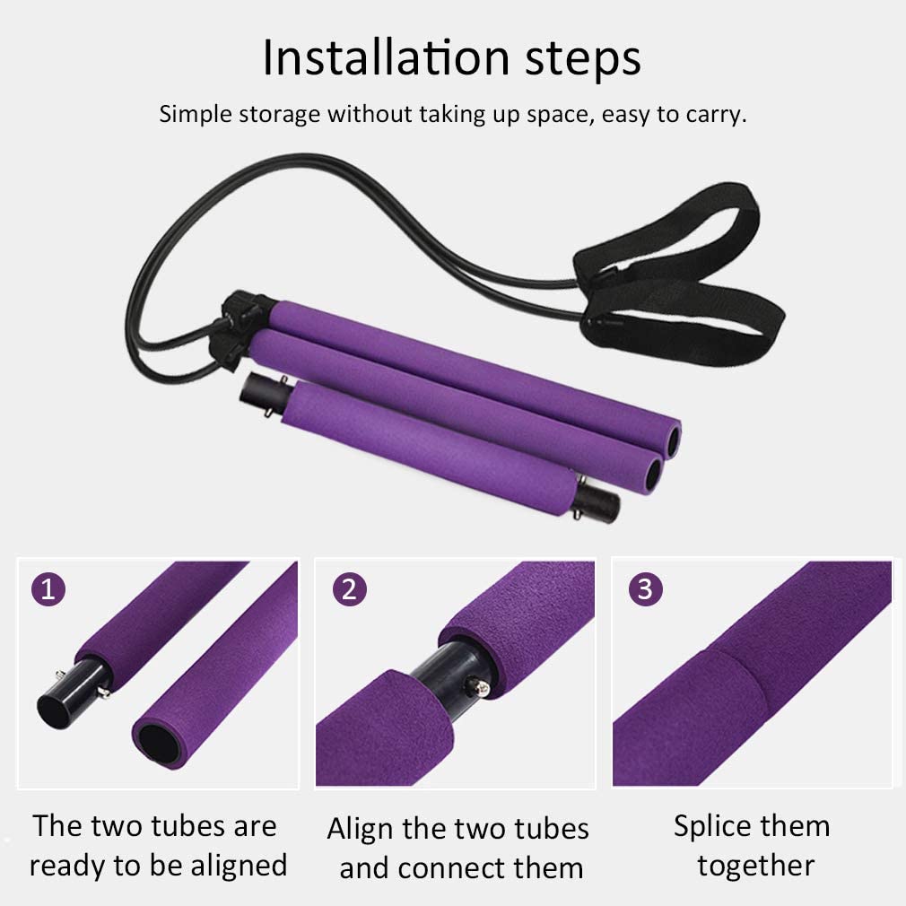 Pilates Bar Kit Home Gym Workout Equipment Portable - Fitravo™ Fitravo™ Zaavio®