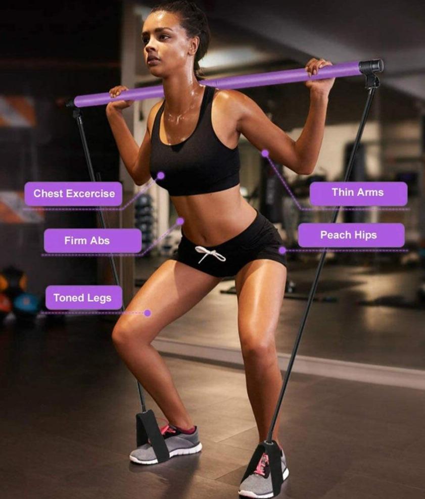 Pilates Bar Kit Home Gym Workout Equipment Portable - Fitravo™ Fitravo™ Zaavio®