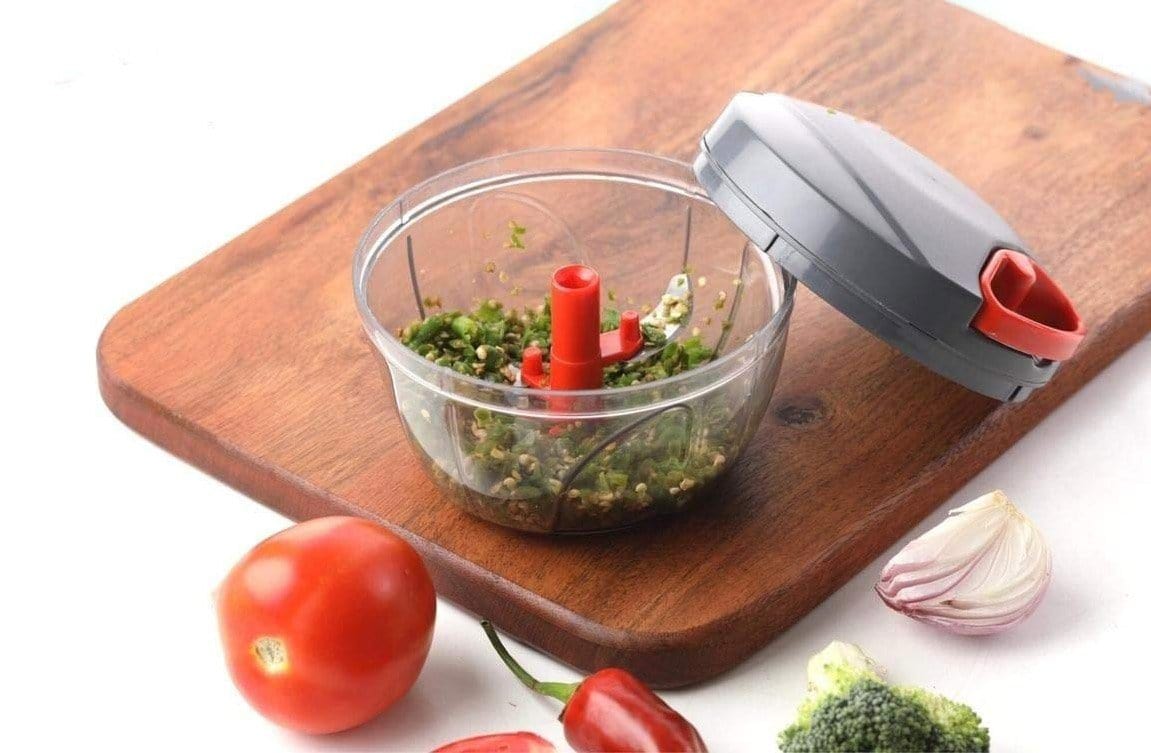 Pull Vegetable Cutter Chopper Onion Potato Food Manual Chopper - Spinza™ Manual Meat Grinders Ash Black Spinza™ Zaavio®