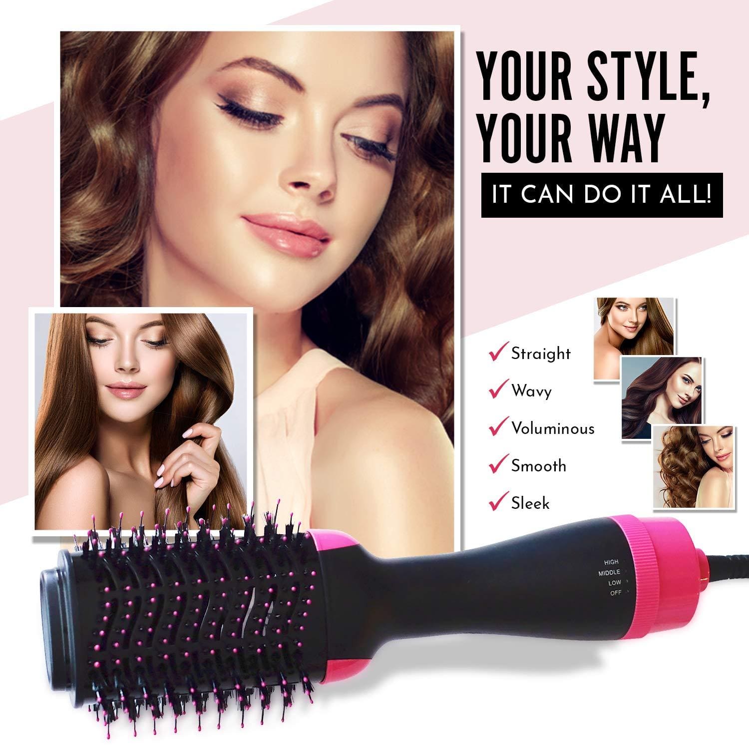Round Hair Straightening Brush Volumizer Comb Dryer - Tresstyle™ Curling Irons Tresstyle™ Zaavio®