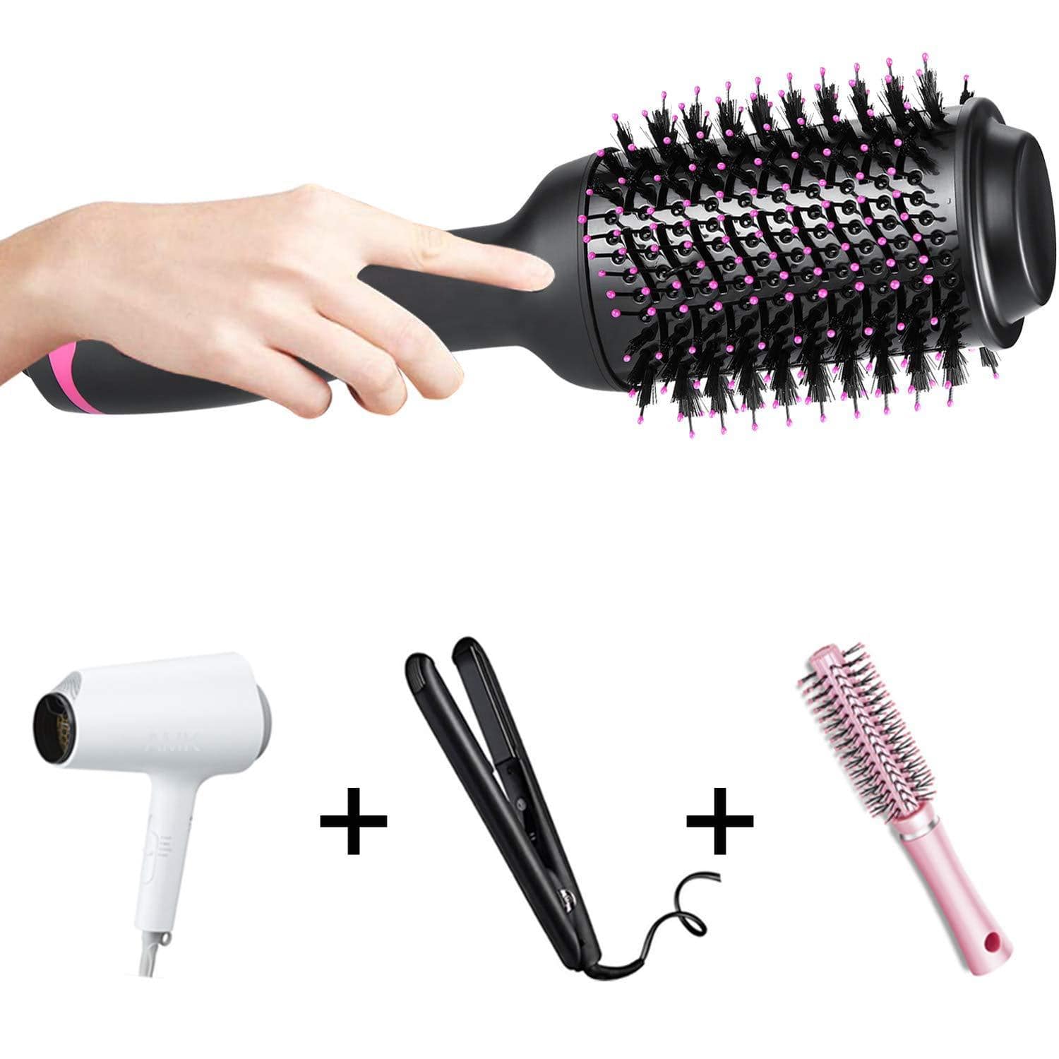 Round Hair Straightening Brush Volumizer Comb Dryer - Tresstyle™ Curling Irons Tresstyle™ Zaavio®