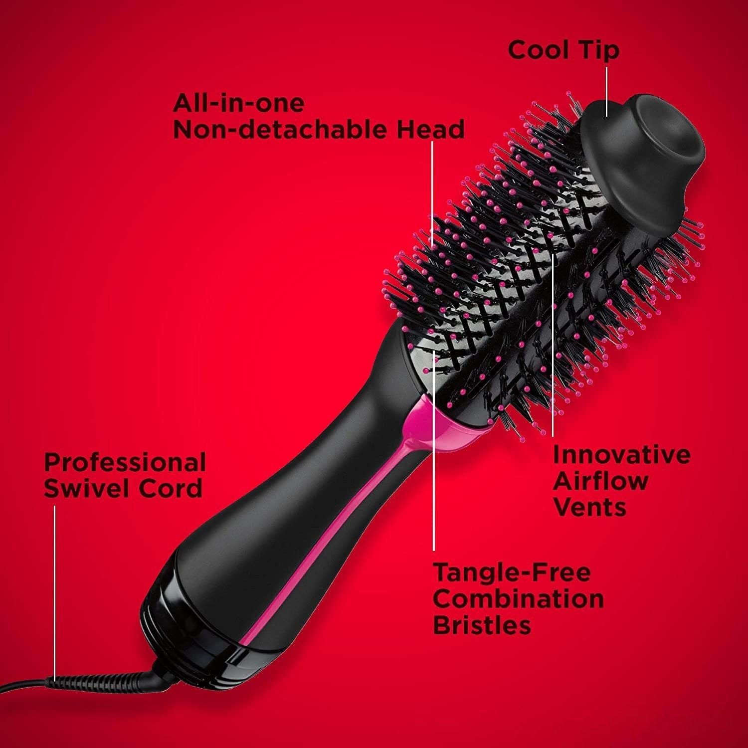 Round Hair Straightening Brush Volumizer Comb Dryer - Tresstyle™ Curling Irons Tresstyle™ Zaavio®