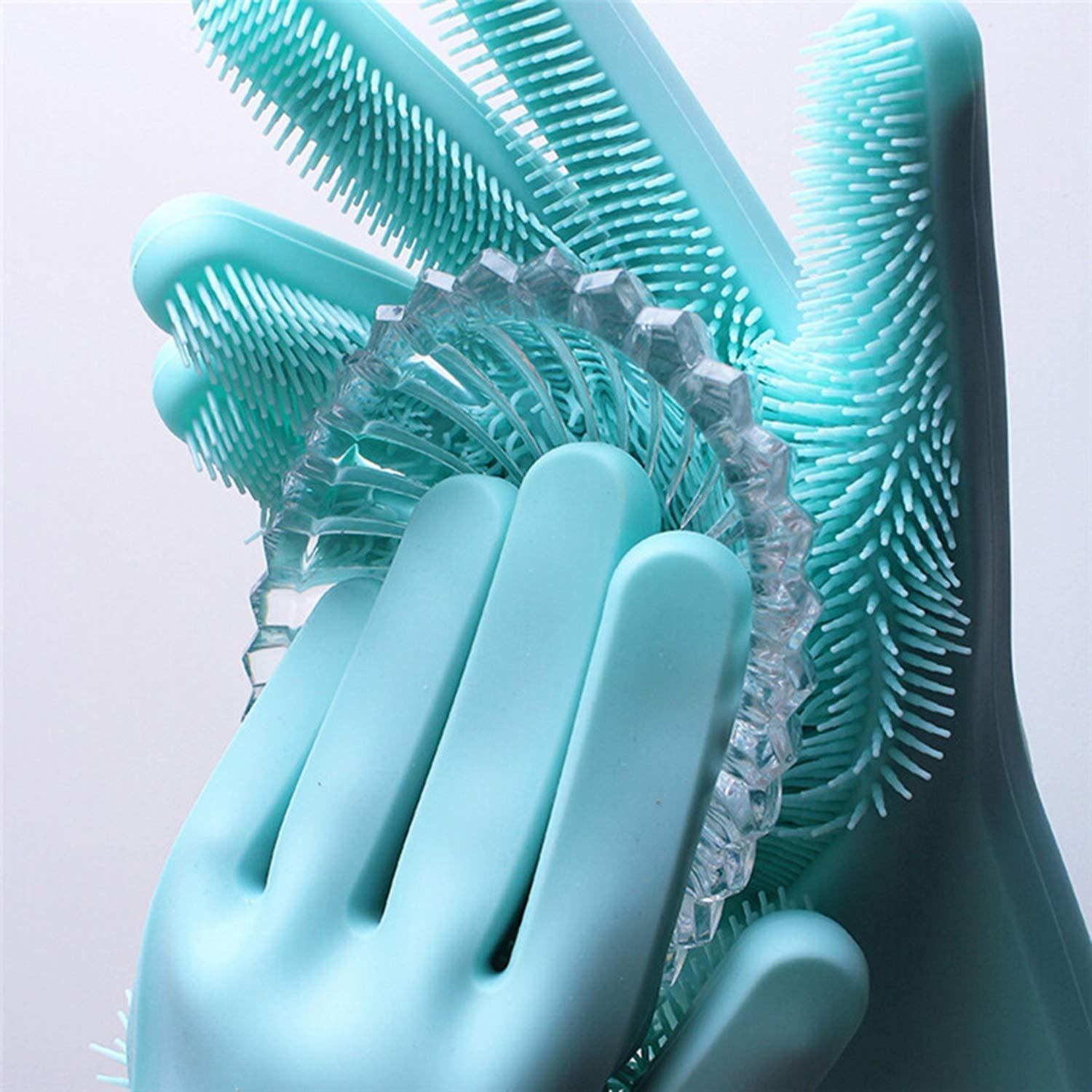 Silicon Scrubbing Sponge Gloves Dish Washing Scruves™ Household Gloves Green Scruves™ Zaavio®