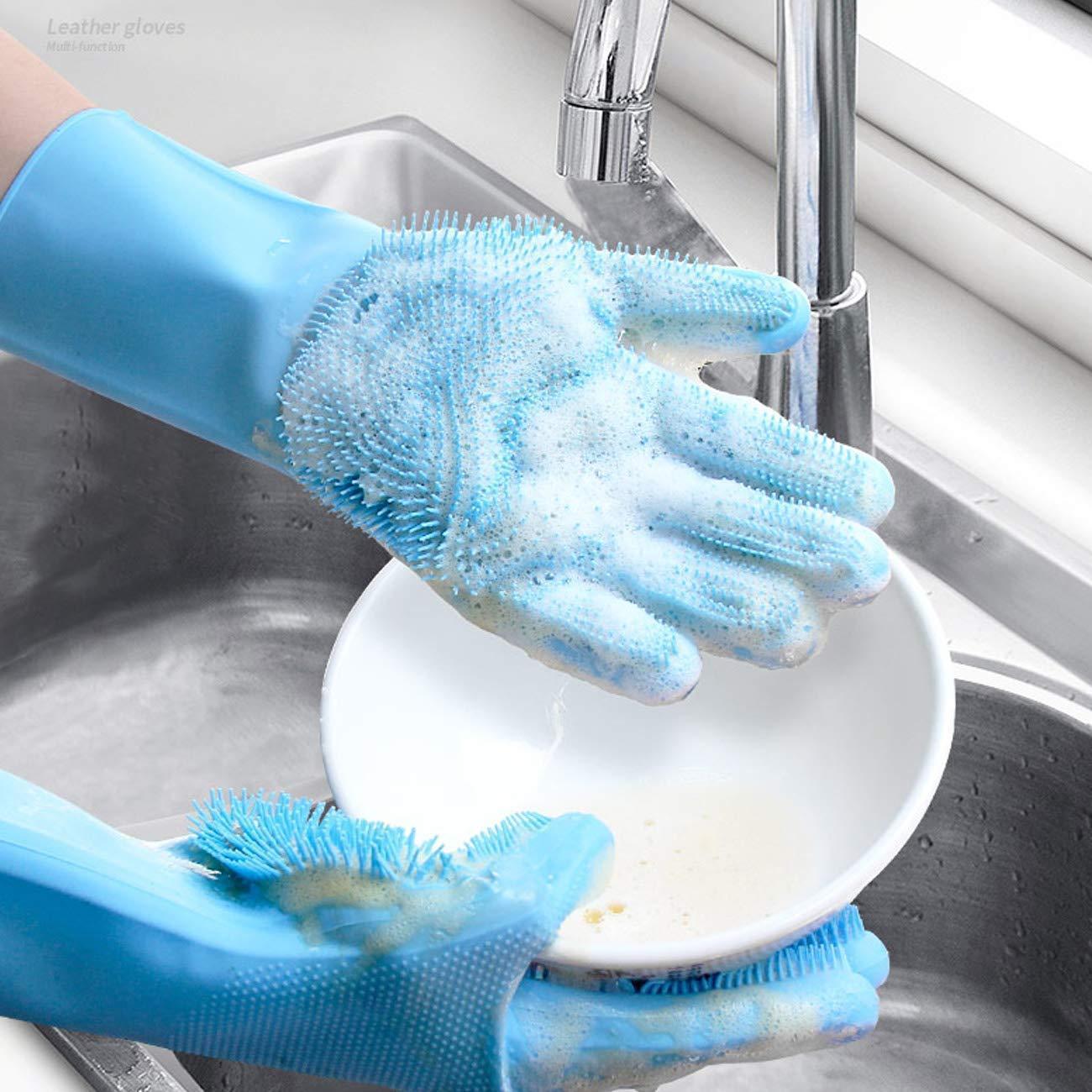 Silicon Scrubbing Sponge Gloves Dish Washing Scruves™ Household Gloves Scruves™ Zaavio®