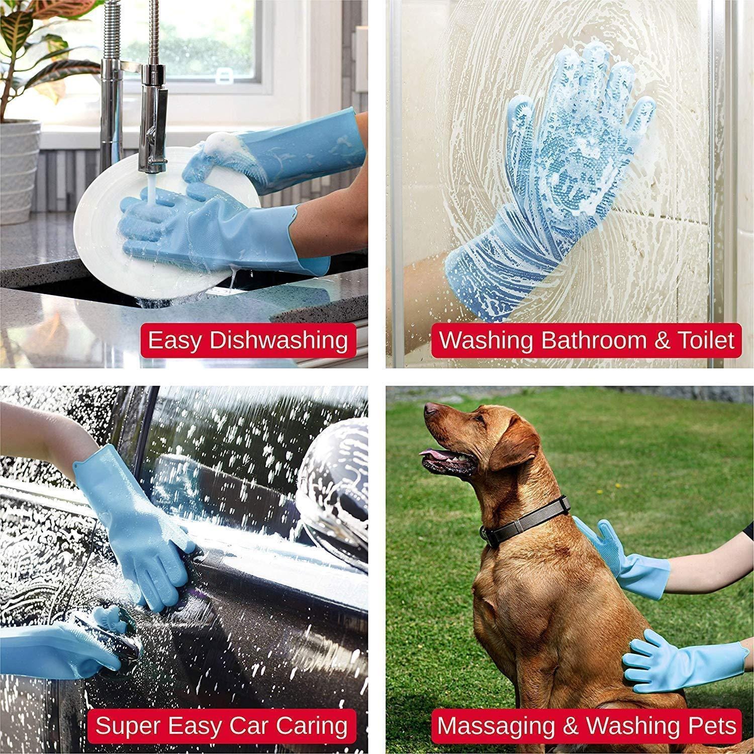 Silicon Scrubbing Sponge Gloves Dish Washing Scruves™ Household Gloves Scruves™ Zaavio®