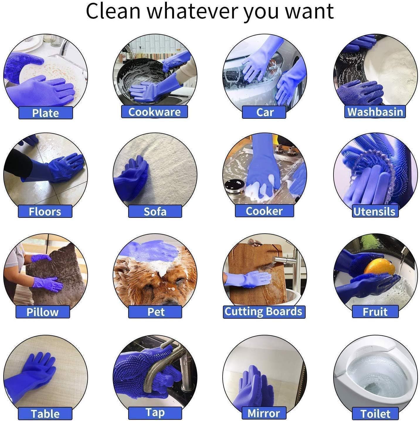 Silicon Scrubbing Sponge Gloves Dish Washing Scruves™ Household Gloves Scruves™ Zaavio®