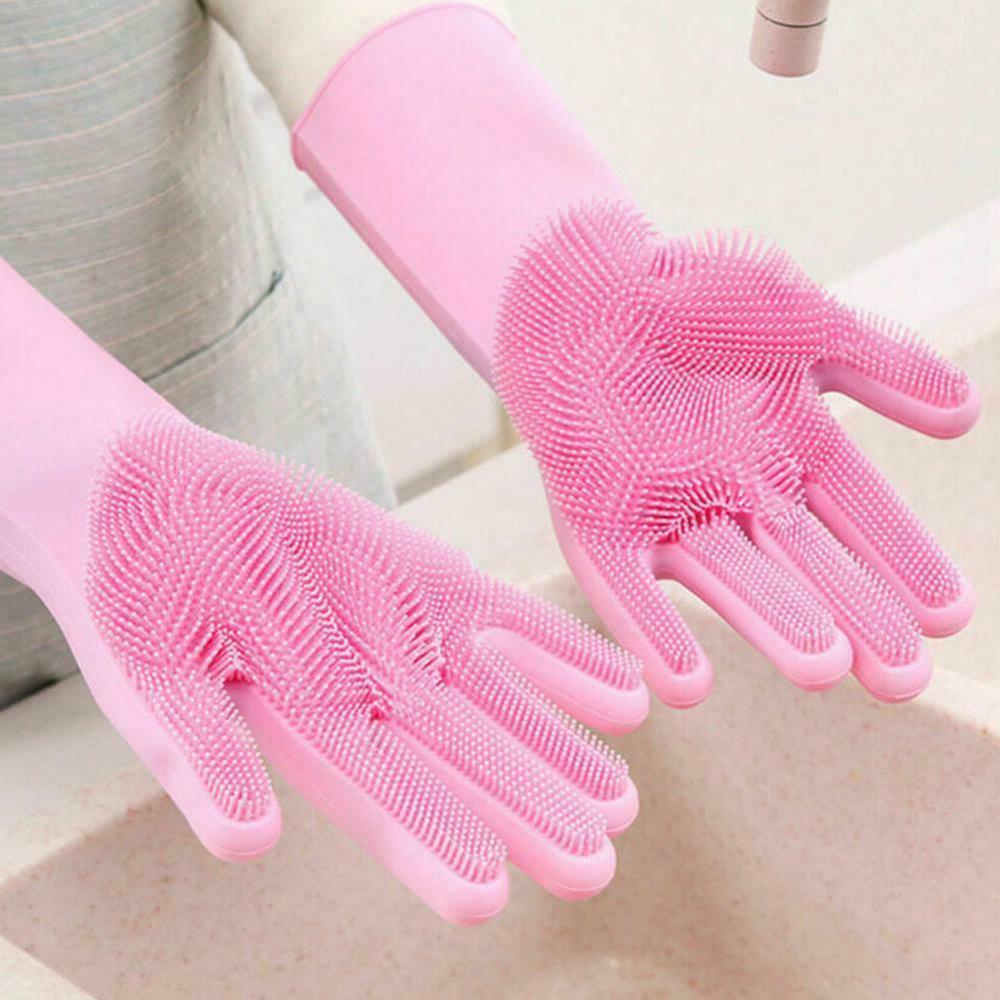 Silicon Scrubbing Sponge Gloves Dish Washing Scruves™ Household Gloves Scruves™ Zaavio®