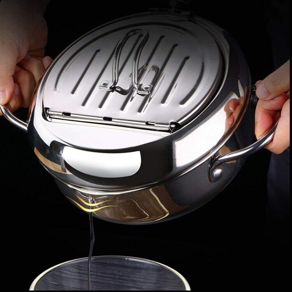 Stainless Steel Deep Frying Pot Cooking Strainer - Crispryt™ Crispryt™ Zaavio®