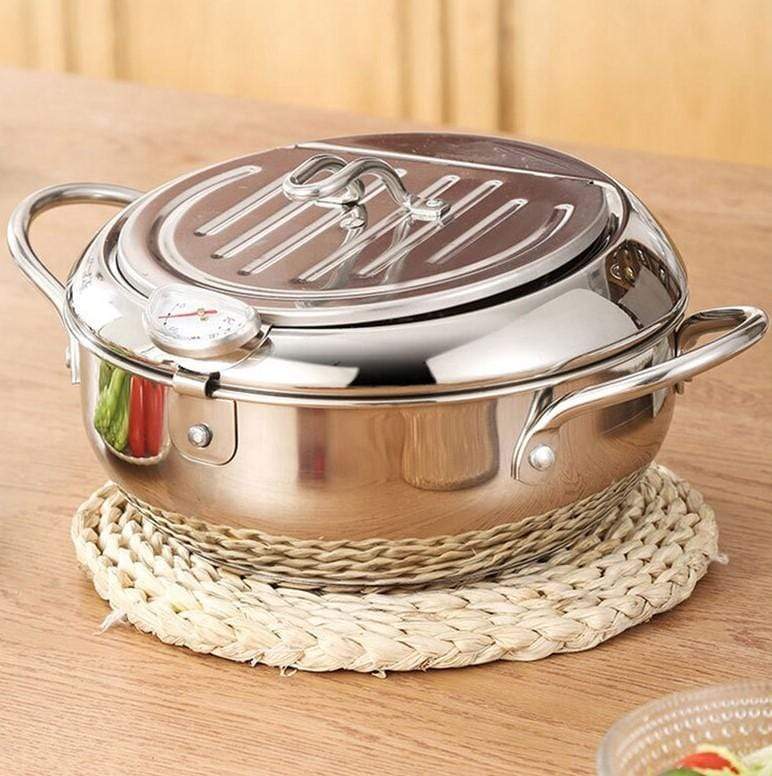 Stainless Steel Deep Frying Pot Cooking Strainer - Crispryt™ Crispryt™ Zaavio®