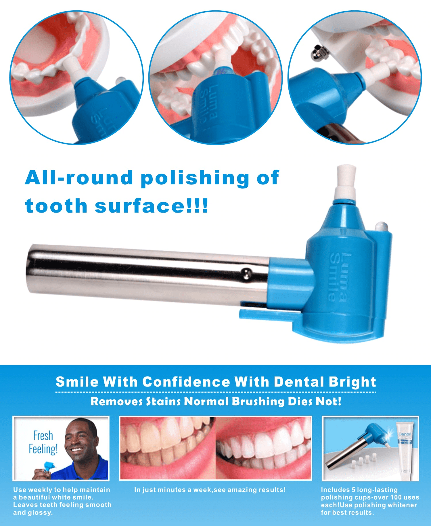 Teeth Polisher Tooth Cleaning at Home - Dentelio™ Teeth Whitening Dentelio™ Zaavio®
