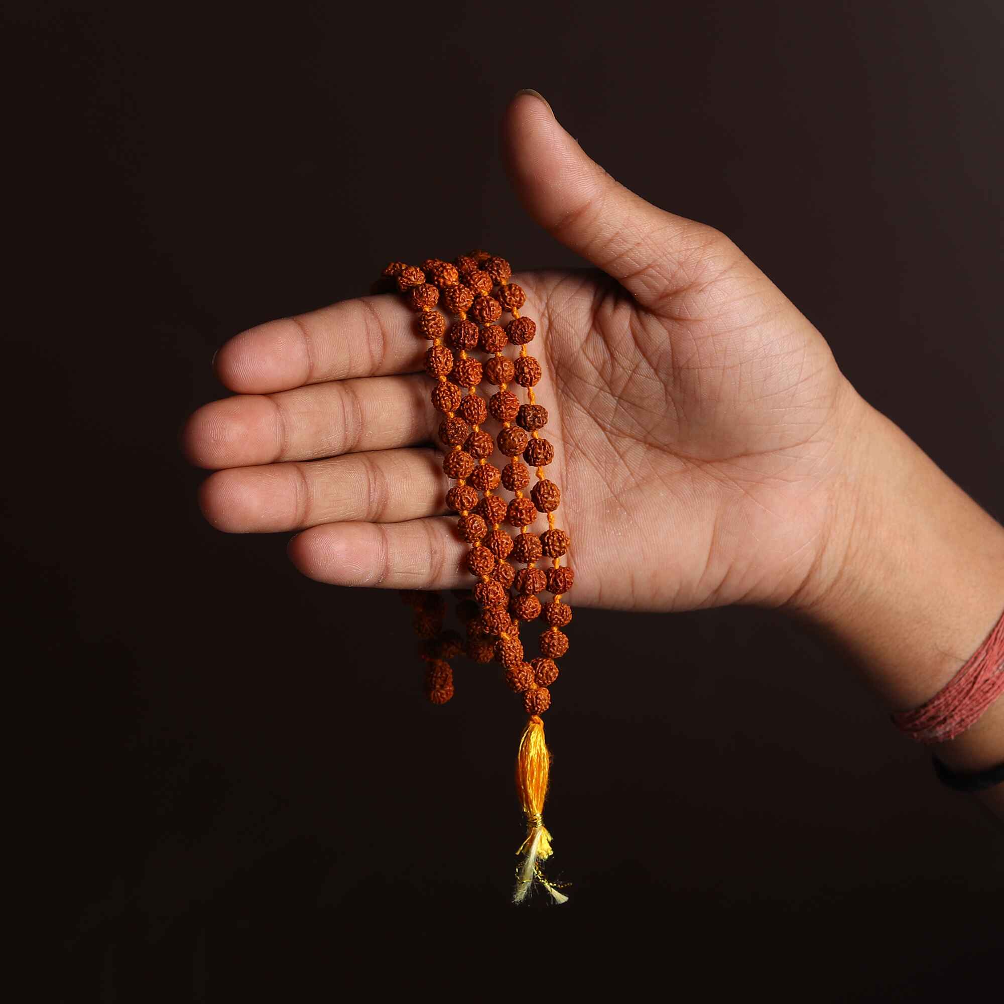 108 Beads Rudraksha Jaap Mala | Rudraksha Mala panchmukhi 108 Beads Rudraksha Jaap Mala - religious - with Certificate / Brown - 108 Beads Rudraksha Jaap Mala