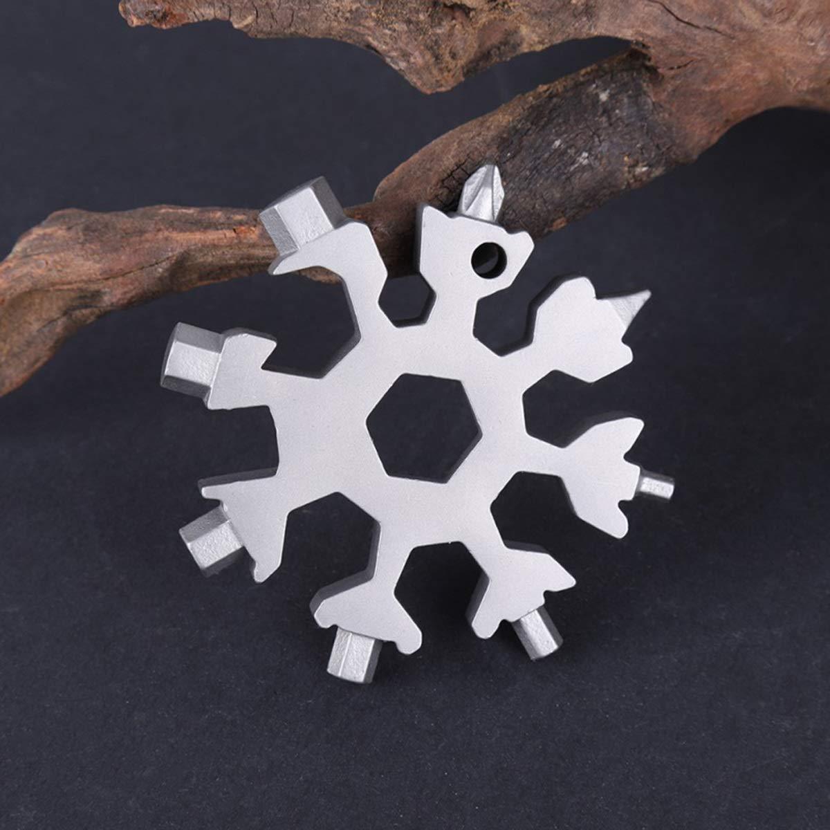 18 in 1 Snowflake Multipurpose Tool All in One Pocket Tool  - 18-In-1 Snowflake Multi-Tool - Silver - 18-In-1 Snowflake Multi-Tool
