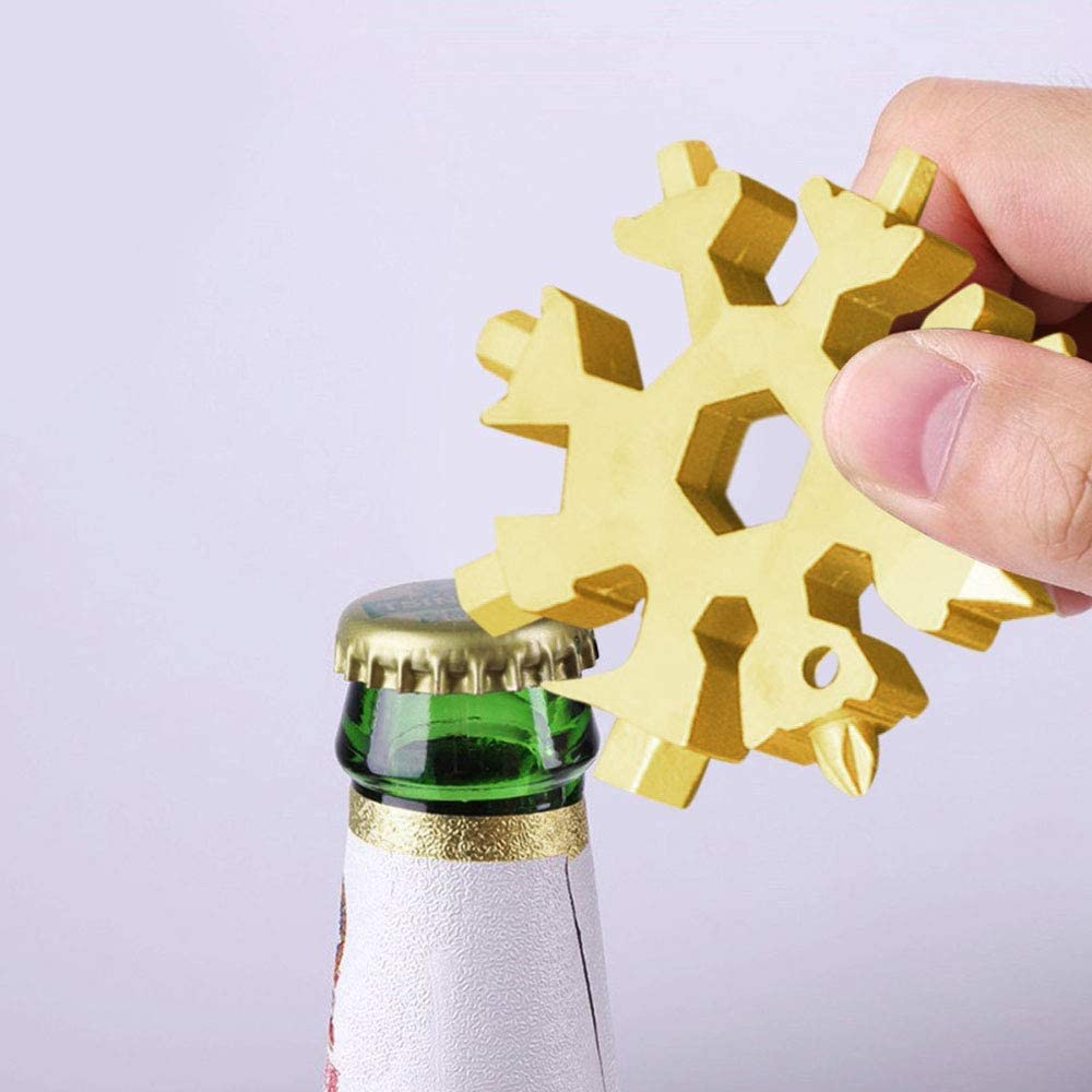 18 in 1 Snowflake Multipurpose Tool All in One Pocket Tool  - 18-In-1 Snowflake Multi-Tool - Silver - 18-In-1 Snowflake Multi-Tool