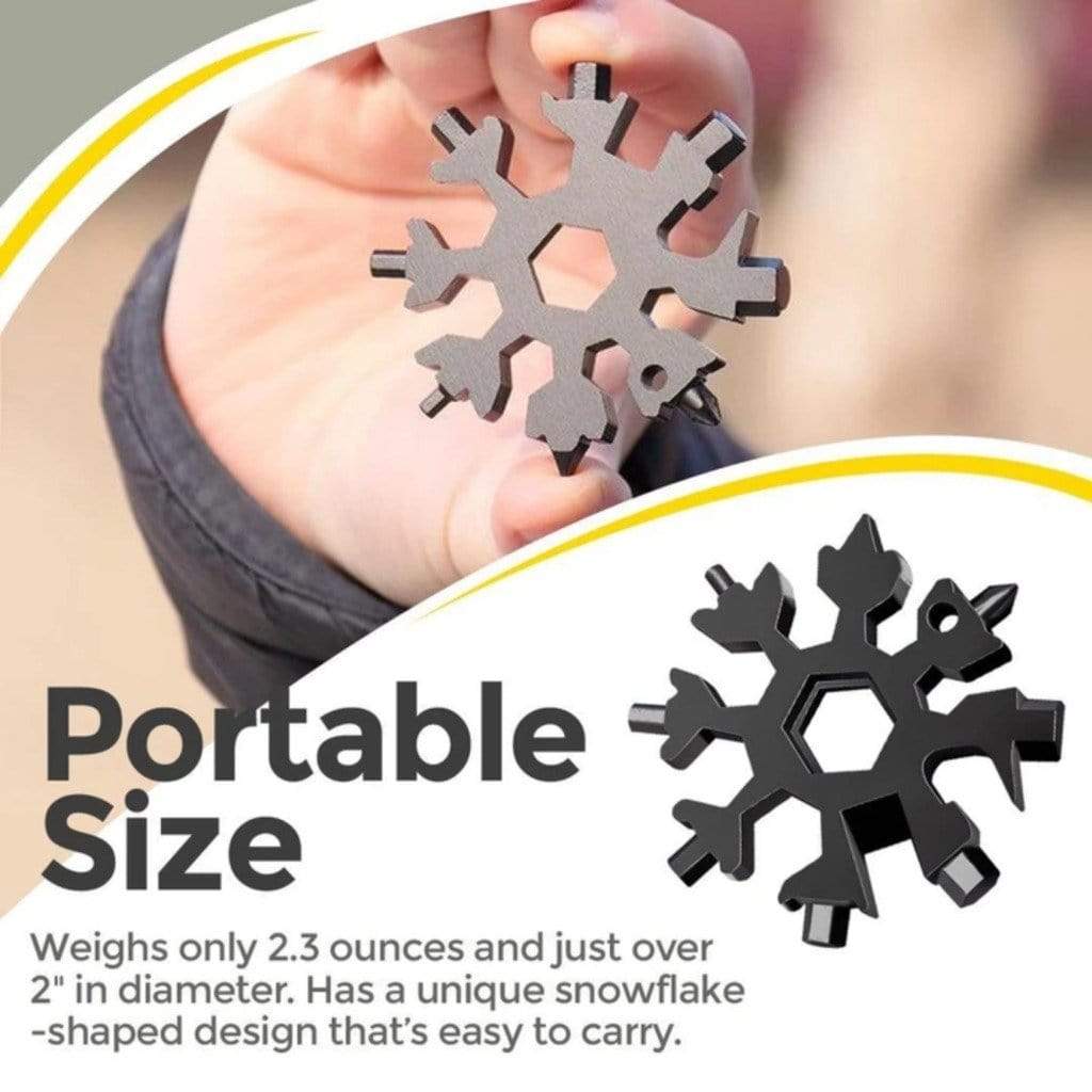 18 in 1 Snowflake Multipurpose Tool All in One Pocket Tool  - 18-In-1 Snowflake Multi-Tool - Silver - 18-In-1 Snowflake Multi-Tool