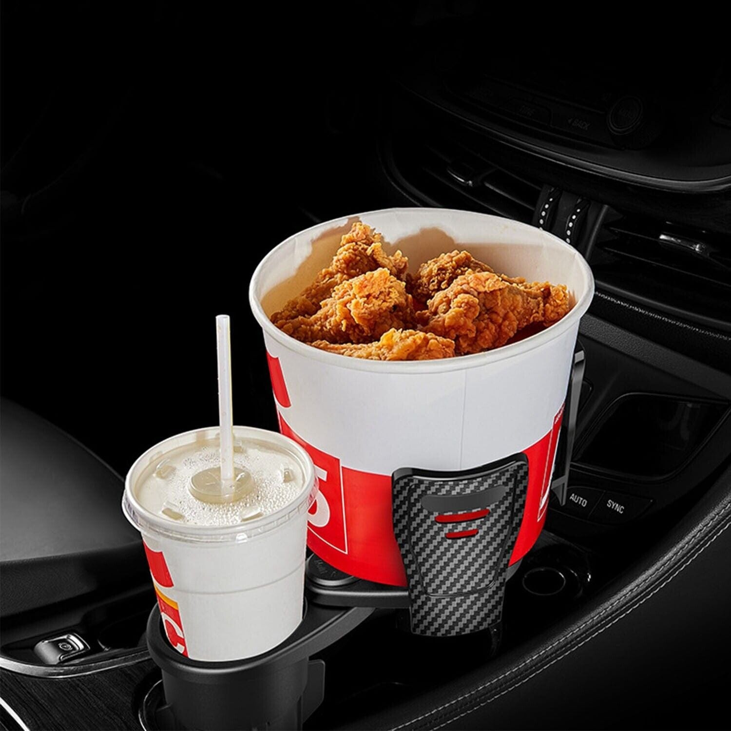 2 in 1 Multifunctional Car Drink Cup Glass Holder - 360° Rotatable Roposo Clout