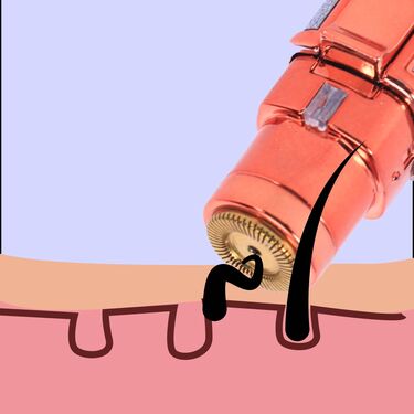 2 in 1 Painless Hair Remover | Hair Removal Facial Eyebrow Trimmer Upper Lip Razor Machine - 2 in 1 Painless Hair Remover