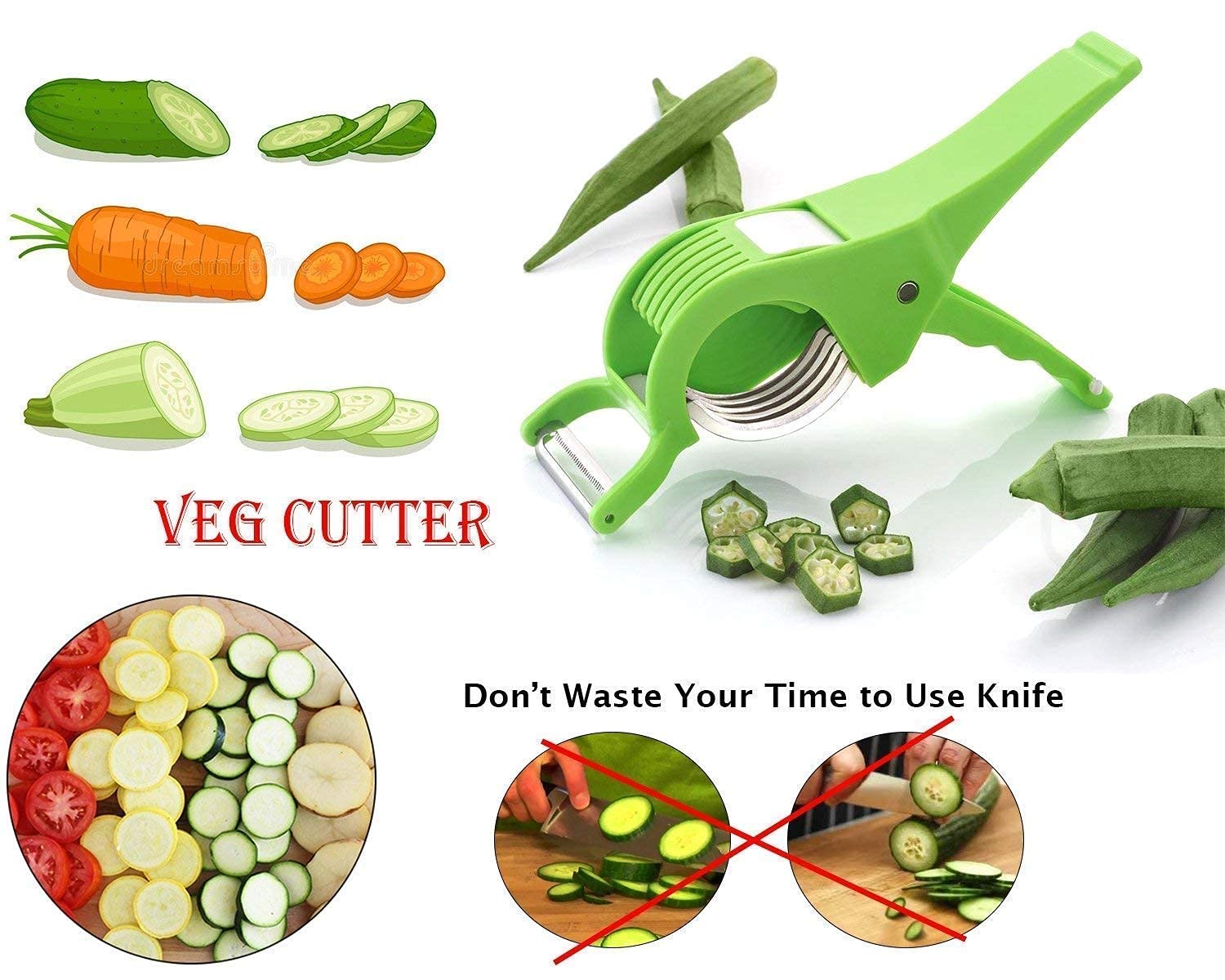 2 in 1 Vegetable Cutter with Peeler emartnex