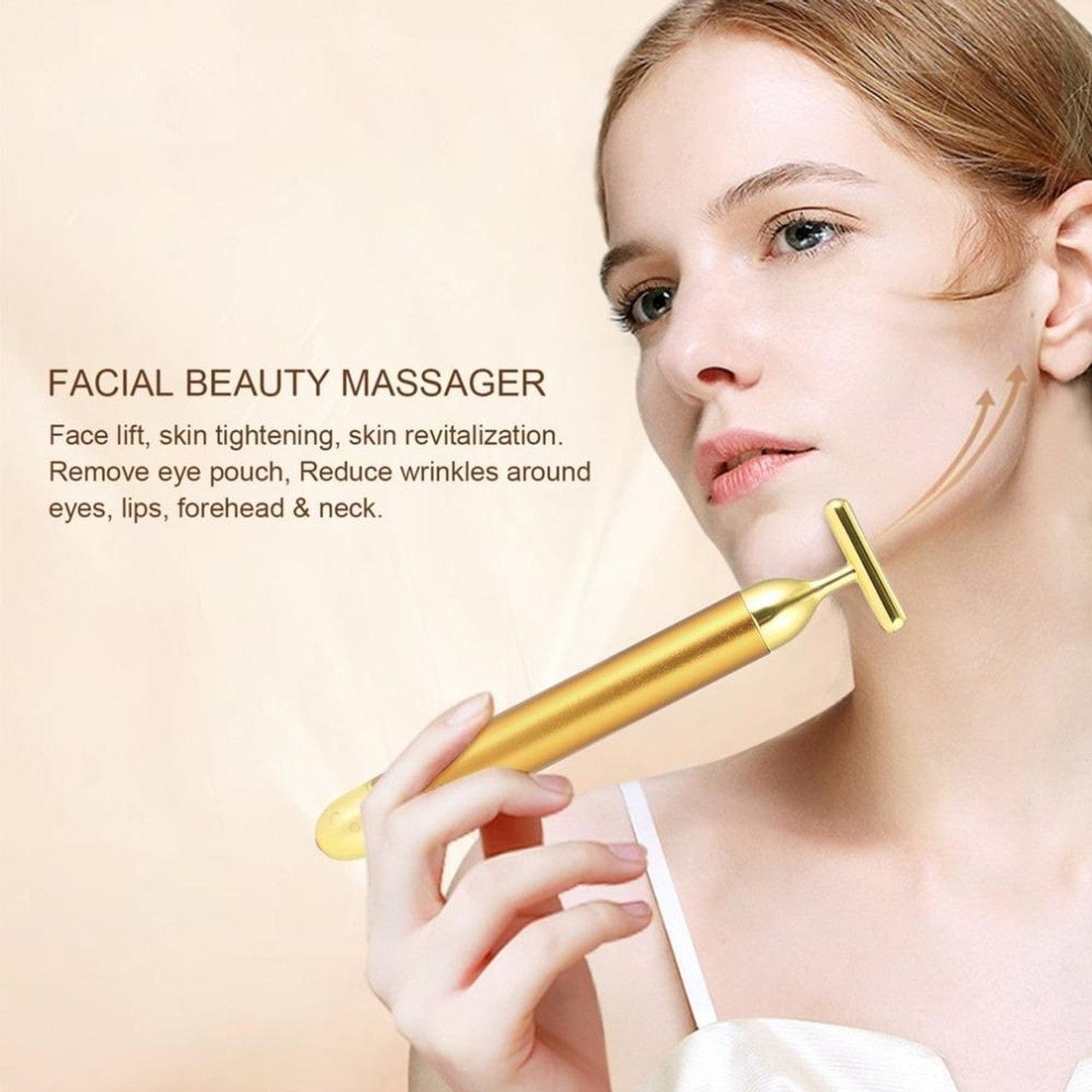 24k Gold Face Massager | Face Massager Roller For Skin Massage Tool Roller - 24k Gold Face Massager
