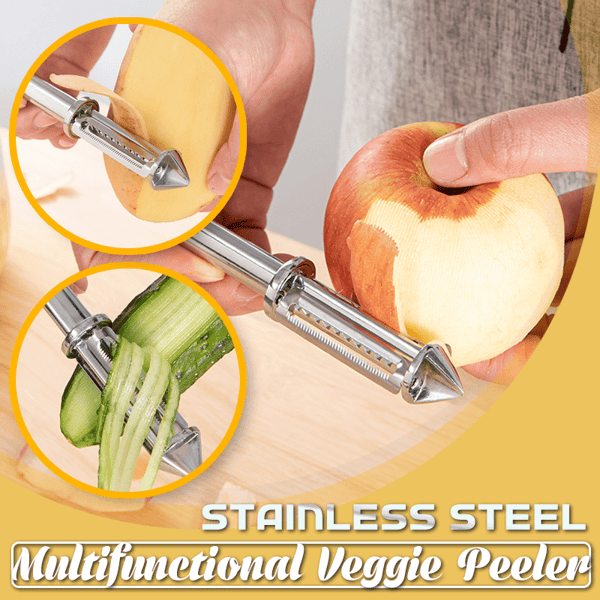3-In-1 Multifunctional Veggie Peeler | Potato Peeler Vegetable Knife Slicer Fruit Peeler Kitchen 3 in 1 Knife - 3-In-1 Multifunctional Veggie Peeler 3 in 1 Stainless steel Multifunctional Veggie Peeler (Pack of 2)