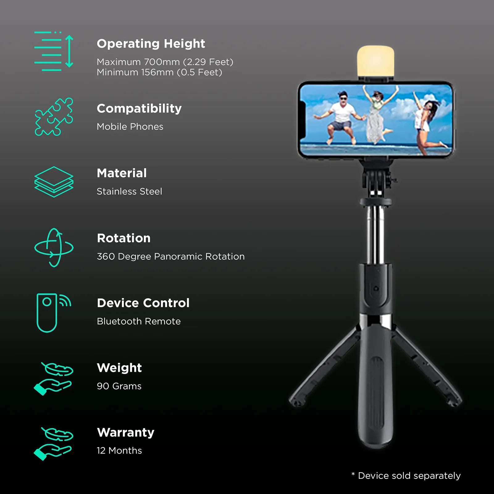 3-In-1 Selfie Stick Tripod | Selfie Stick For Selfies Bluetooth Tripod Stand With Remote - 3-In-1 Selfie Stick Tripod 3-in-1 Selfie Stick Tripod