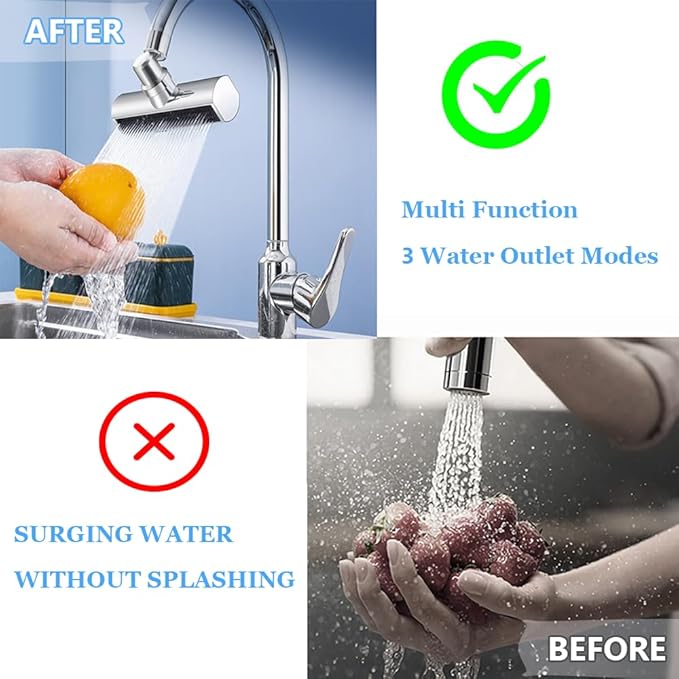 3 In 1 Waterfall Kitchen Faucet | Kitchen Sink Tap Faucets Waterfall Extender For Kitchen Sink - Kitchen Faucet - 3 in 1 Waterfall Kitchen Faucet