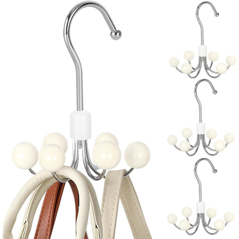 360° Swivel Hoodie & Purse Organizer (Pack of 2) | Purse Organizer Wood Hanger Plastic Hooks Wardrobe Hangers - Peach - 360° Swivel Hoodie & Purse Organizer (Pack of 2)