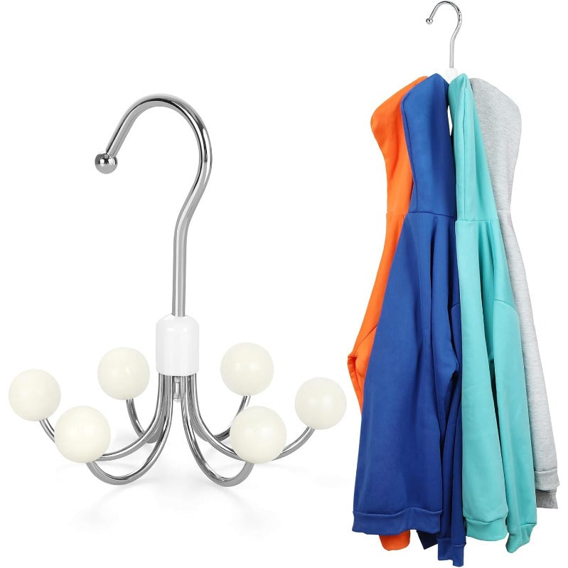 360° Swivel Hoodie & Purse Organizer (Pack of 2) | Purse Organizer Wood Hanger Plastic Hooks Wardrobe Hangers - Peach - 360° Swivel Hoodie & Purse Organizer (Pack of 2)