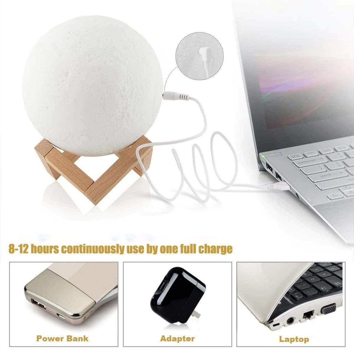 3d Moon Lamp Glowing Printed Night light - 3D Moon Lamp - 3D Moon Lamp