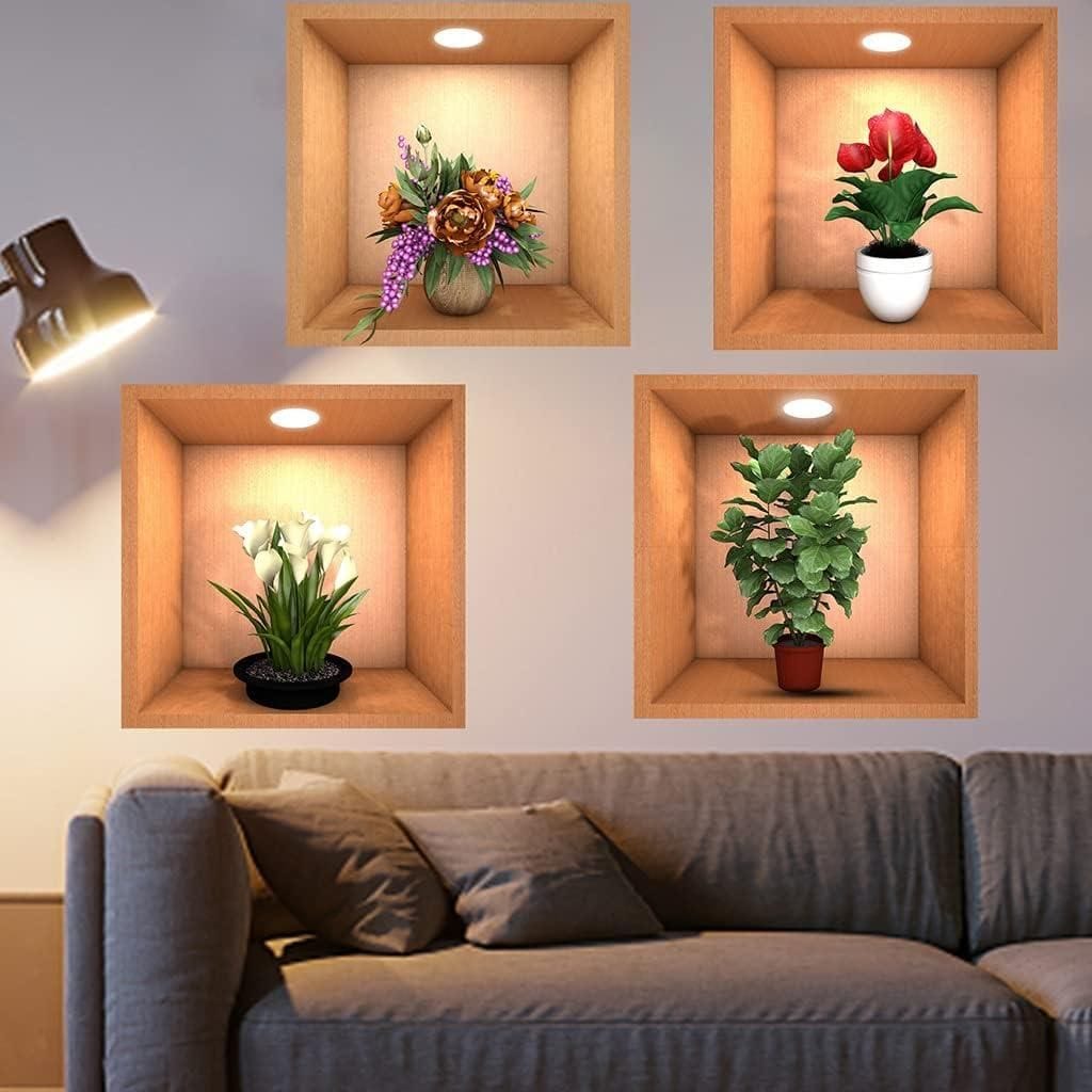 3D Vase Wall Sticker (Random Prints) Shoppymize