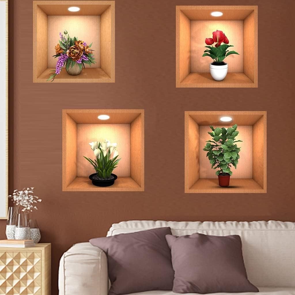 3D Vase Wall Sticker (Random Prints) Shoppymize