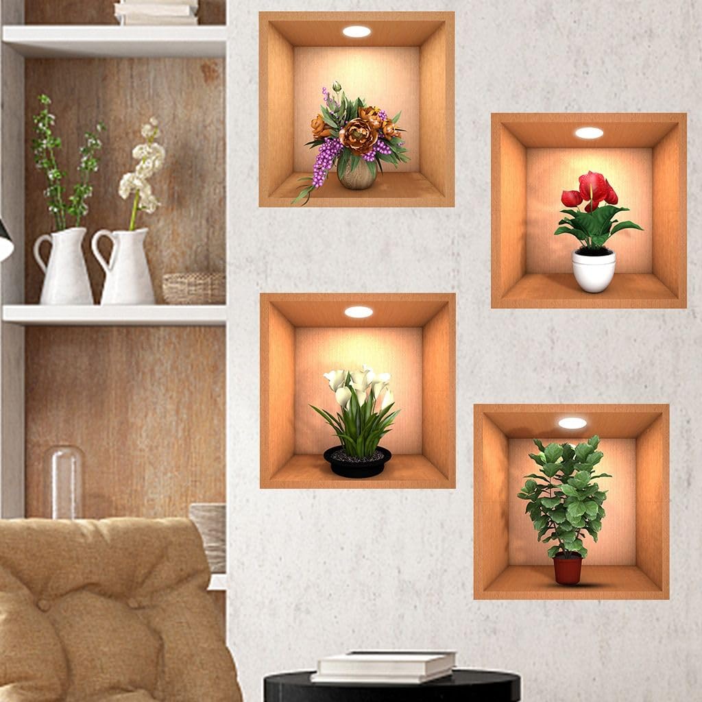 3D Vase Wall Sticker (Random Prints) Zaavio®