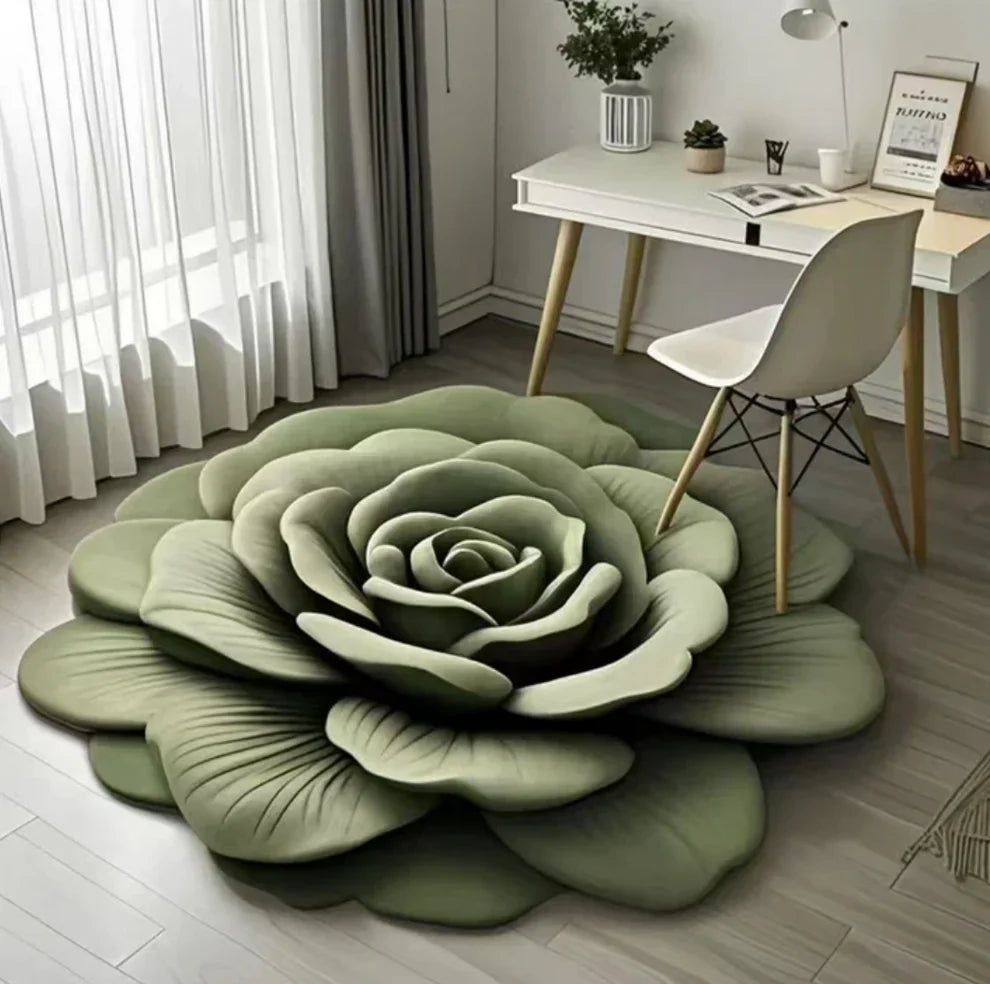 BloomMatzi™ Luxury 3D Rose Flower Shape Floor Mat (Pack of 2)