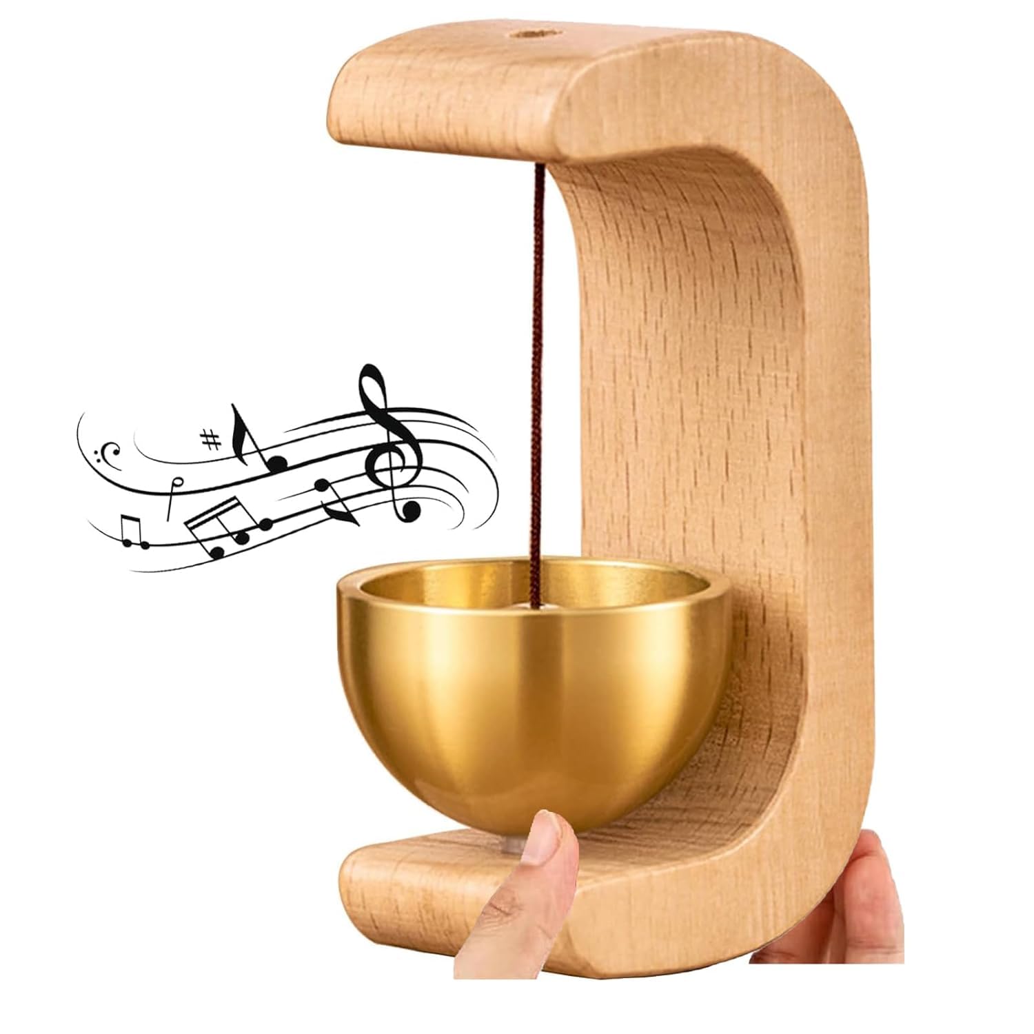 Beech Wooden Door Chime with Brass Bell