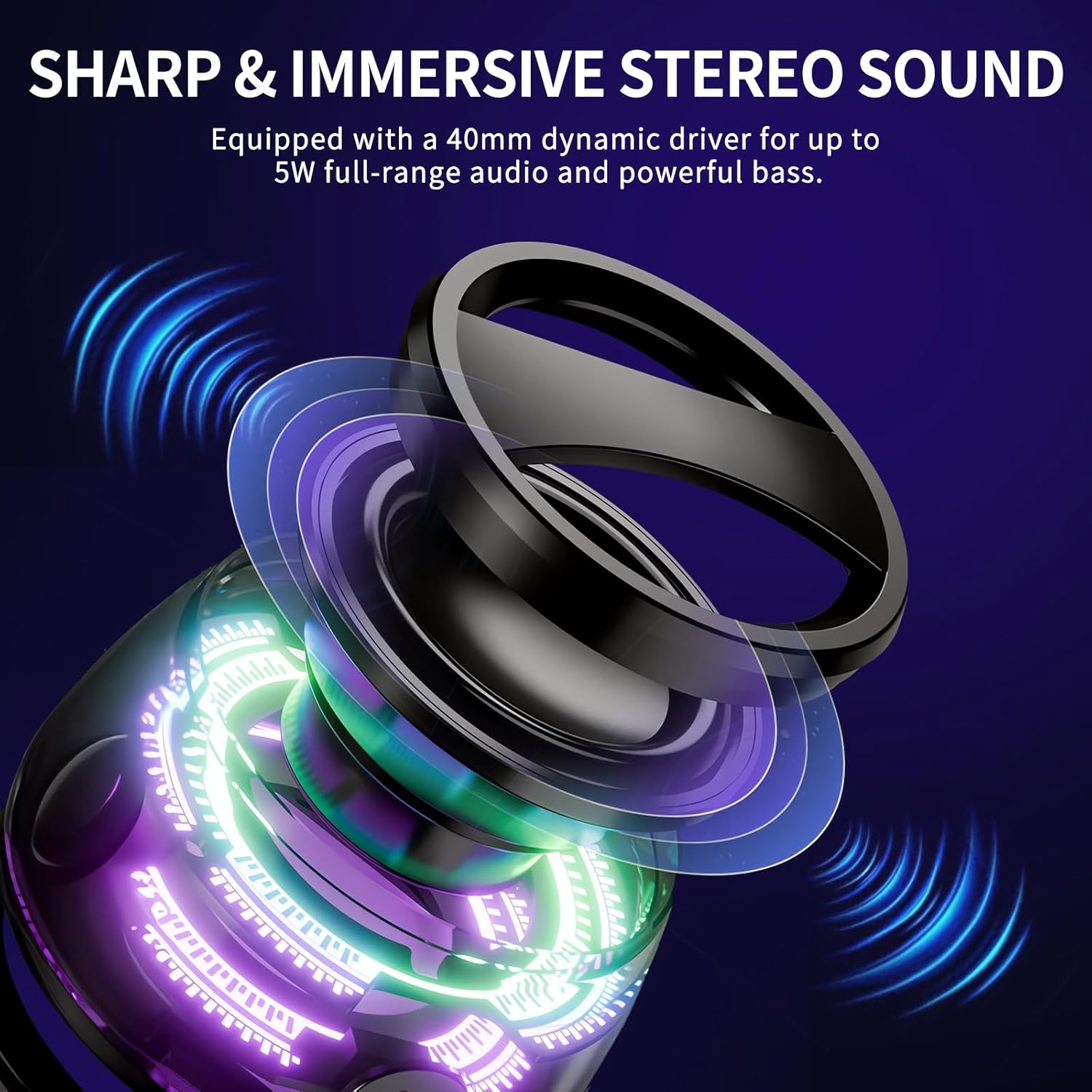 G200 Magnetic Bluetooth Speaker with RGB Lights