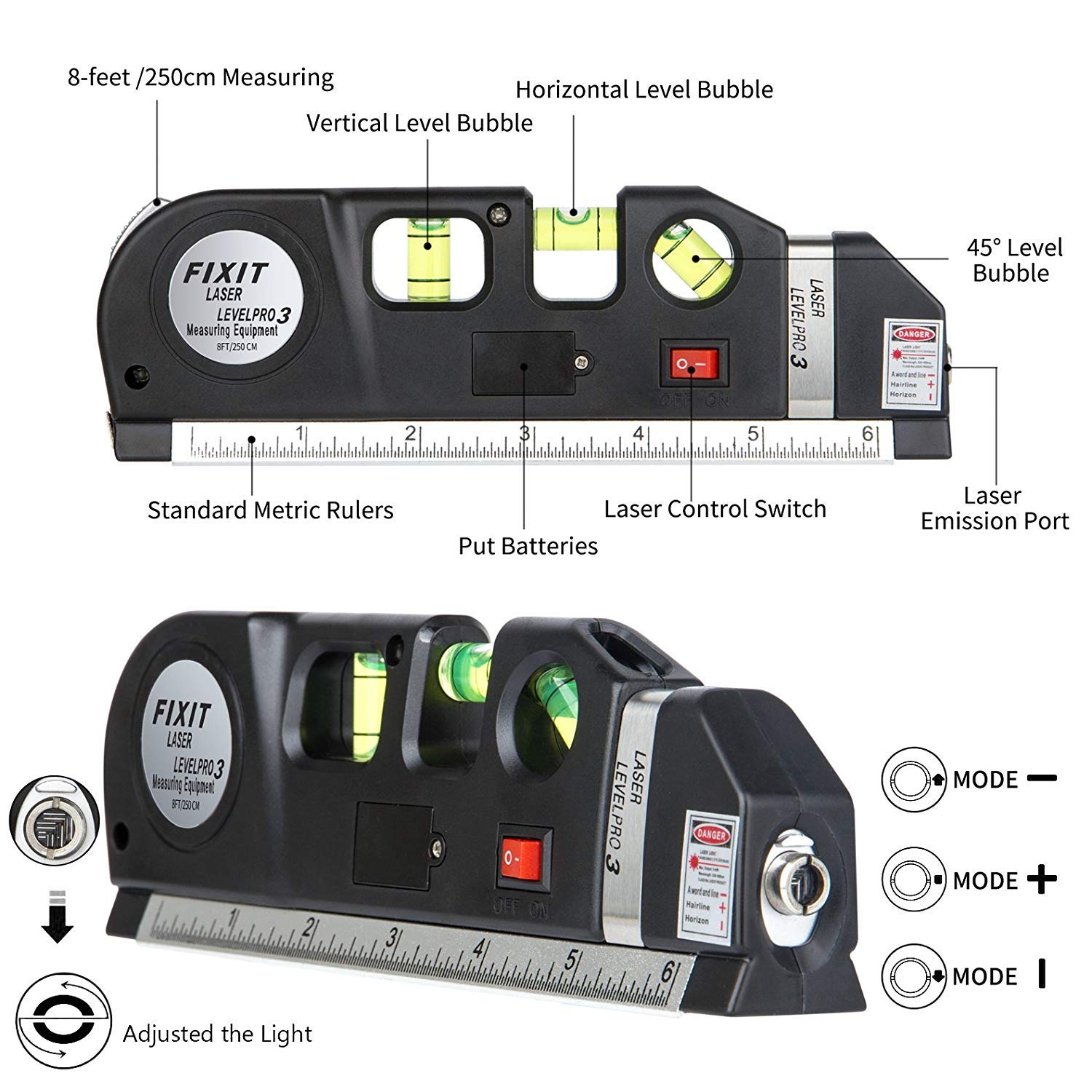 Distance Meter 4-in-1 Level Tape