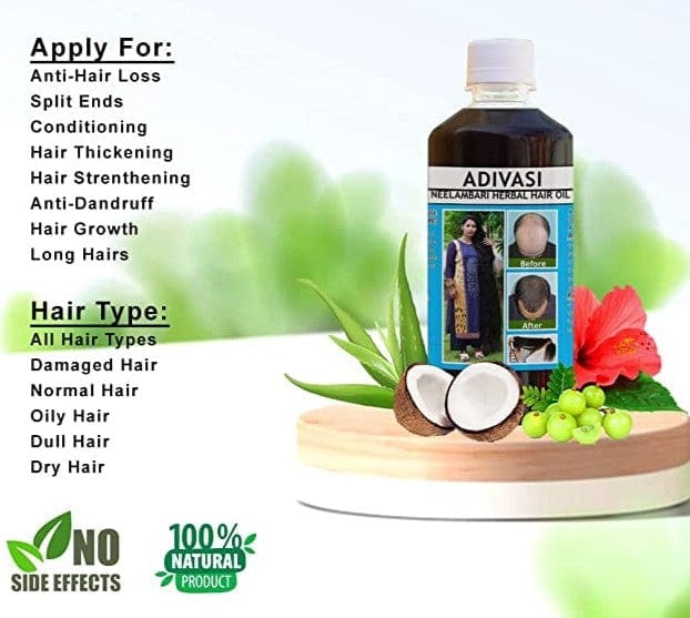 Adivasi Herbal Hair Oil For Hair Growth Natural Hair Oil Herbal Oil - Adivasi Herbal Hair Oil Adivasi Herbal Hair Oil (Buy 1 Get 1 Free) Zaavio®