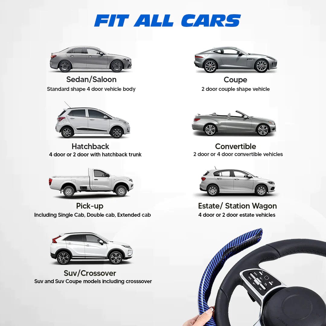 Carbon Fiber Silicone Anti-Slip Steering Wheel Cover (2 Side Set) Zaavio®