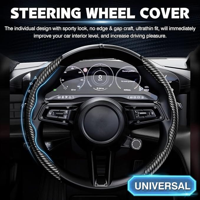 BLACK Anti-Slip Steering Wheel Cover (2 Side Set) Zaavio®