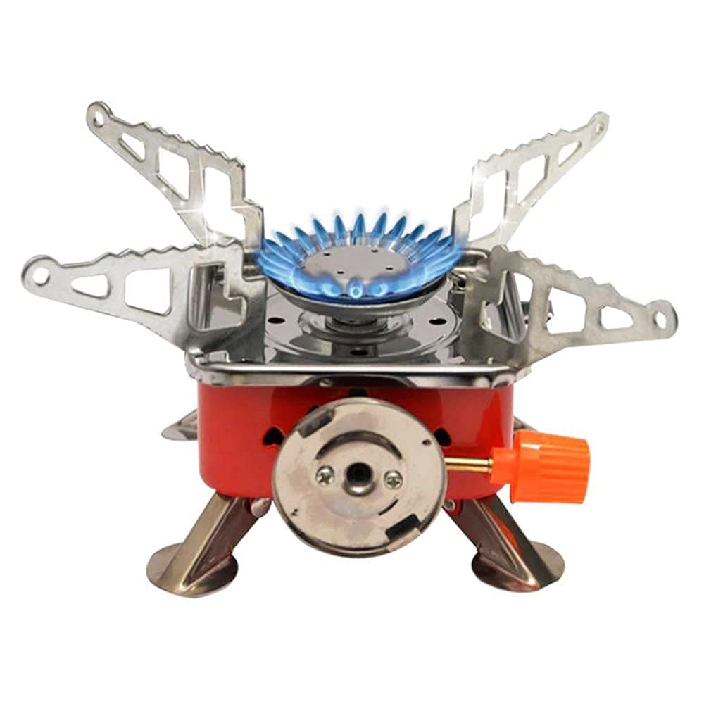 Camping Stove Portable Gas Stove Folding Easy to carry Butane Burner Camping Stove Folding Furnace Stove travelling Steel Cooking Stove with Storage Bag (Copy) Zaavio®