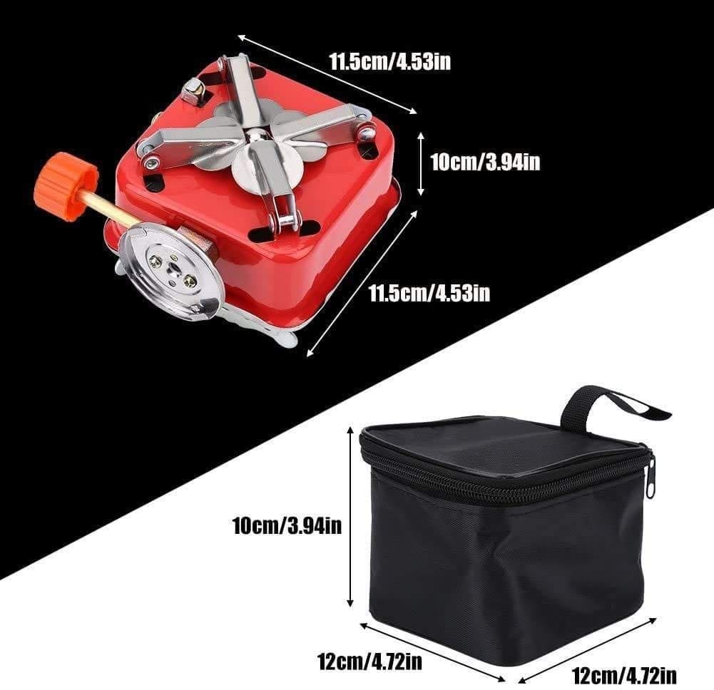 Camping Stove Portable Gas Stove Folding Easy to carry Butane Burner Camping Stove Folding Furnace Stove travelling Steel Cooking Stove with Storage Bag (Copy) Zaavio®