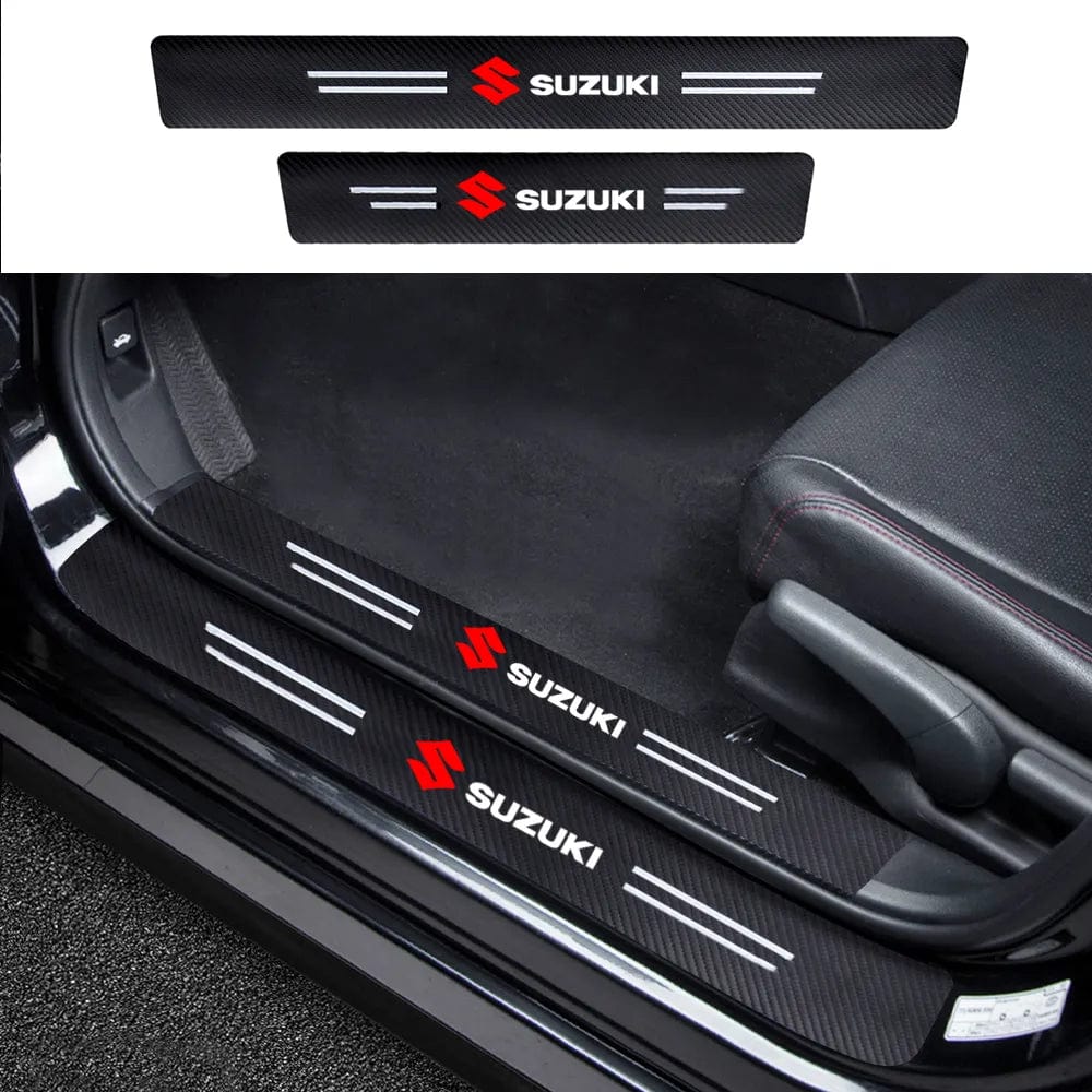 Car Accessories Suzuki Carbon Fiber Door Sill Protector (4 Pcs) Zaavio®