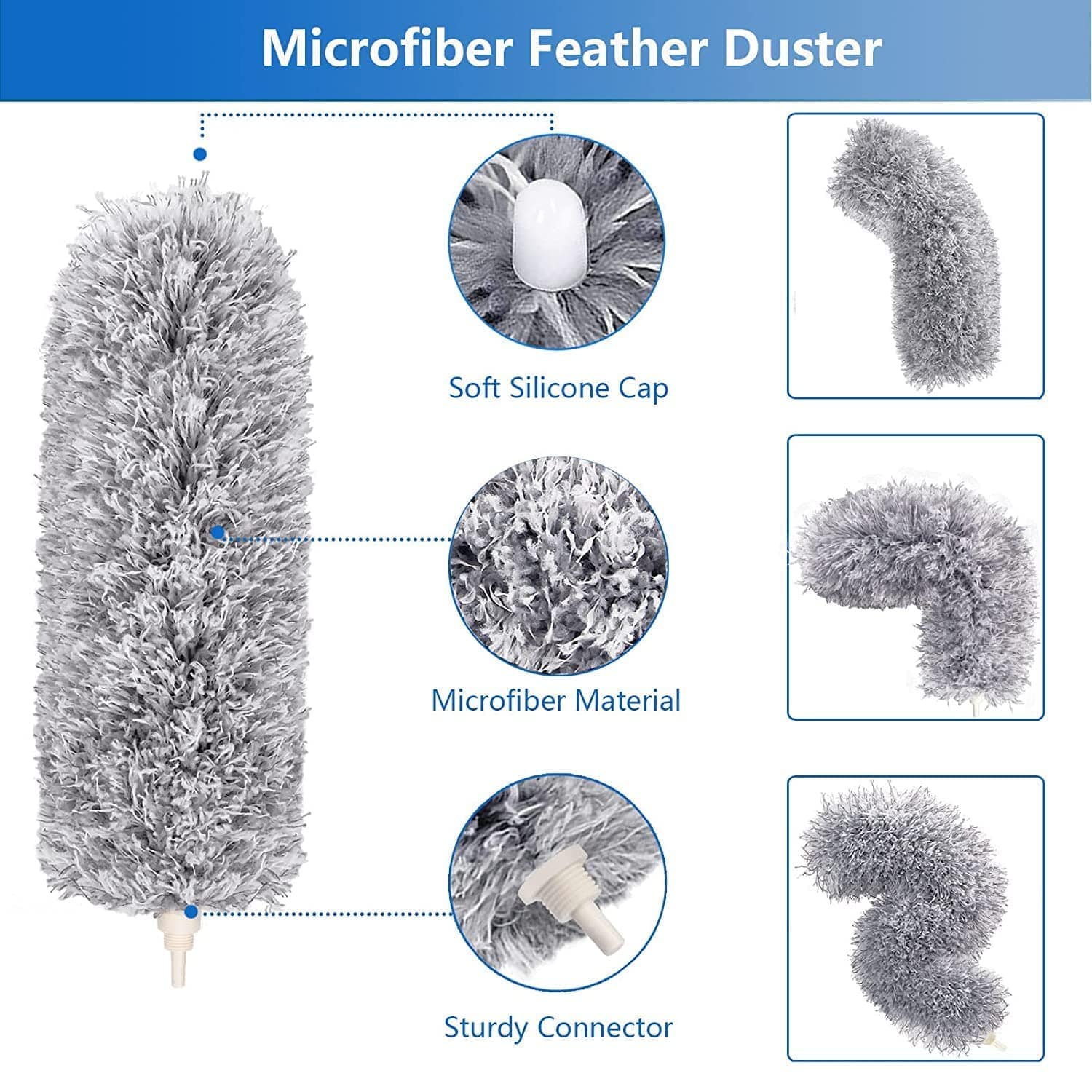 Cleaning Microfiber Fan Duster Fan Cleaner Duster Roof Cleaning - Bendable & Extendable Fan Ceiling Duster Sweepexo™️ Zaavio®