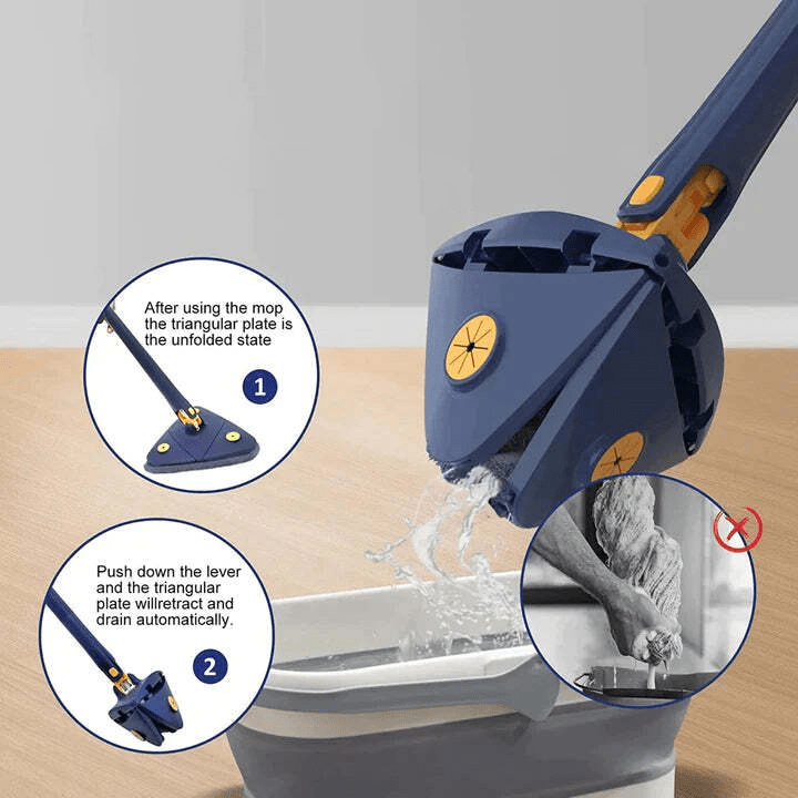 Cleaning Mop Floor Cleaner Rotating Microfiber Pocha - Moptrio™️ Moptrio™️ Zaavio®