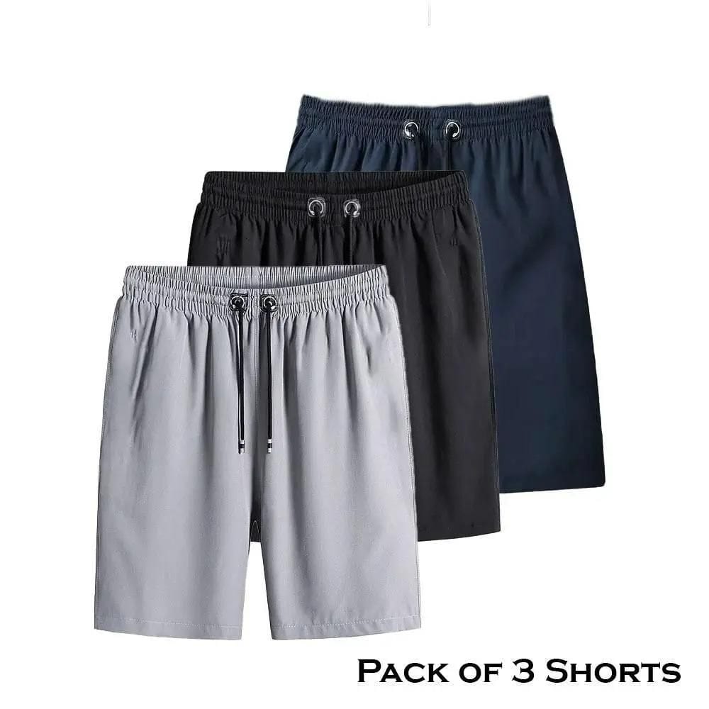Combo of 3 Men's Stretchable Cotton Shorts Roposo Clout