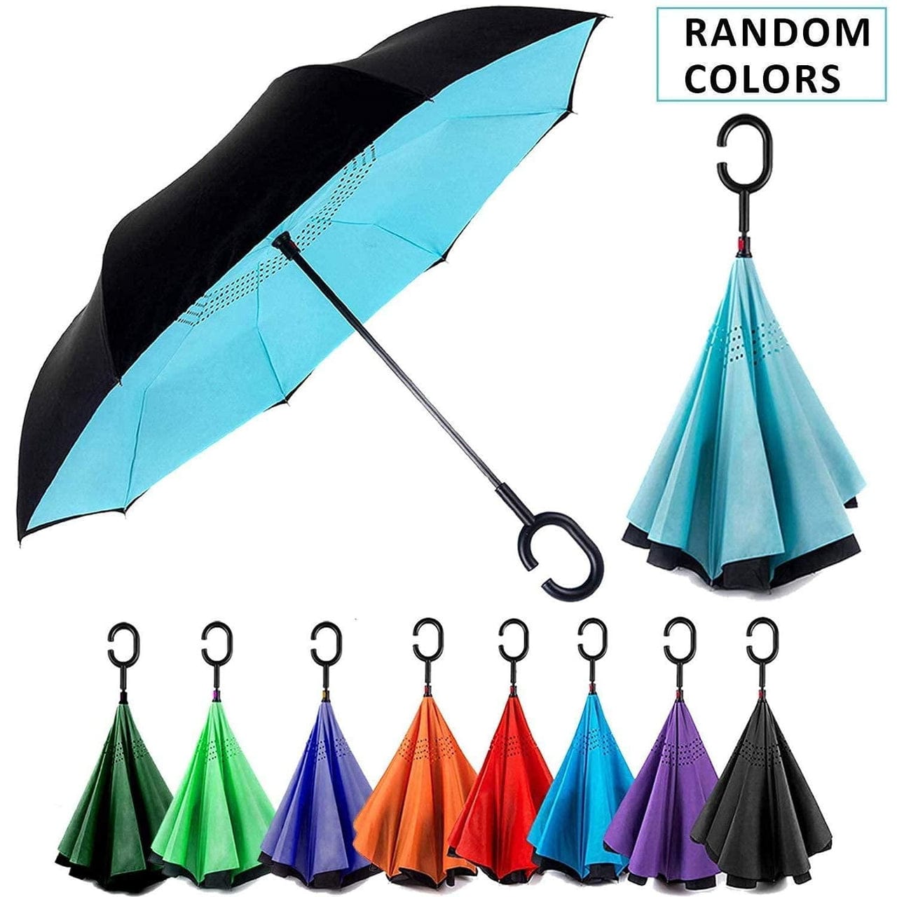 Double Layer Inverted Reversible Umbrella (Multicolor) Roposo Clout