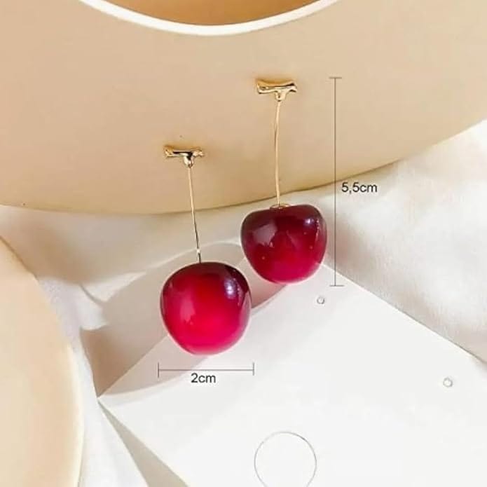 Earrings Korean Style Cherry Earrings For Women (Red Colour) Zaavio®