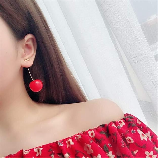 Earrings Korean Style Cherry Earrings For Women (Red Colour) Zaavio®