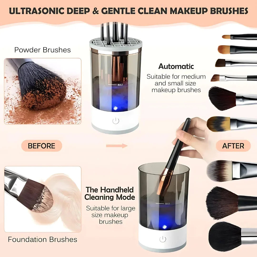 Electric Make Up Brush Cleaner | Make Up Cosmetic Brush Makeup Electric Cleaner - Brush Cleaner - 3 in 1 Electric Make Up Brush Cleaner