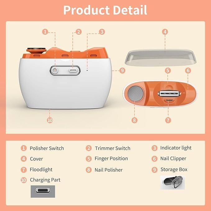 Electric Nail Clipper & Polisher | Nail Clipper Trimmer Electric Nails Health Products Care Accessories - Electric Nail Clipper & Polisher