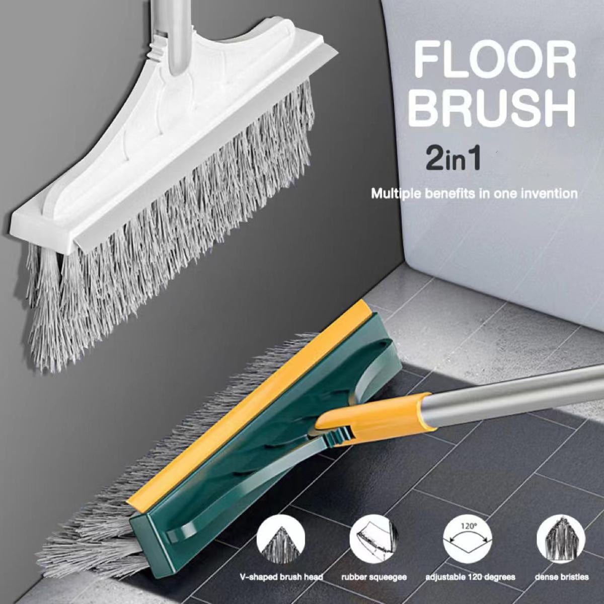 Floor Cleaner Mop Bathroom Cleaning Brush Home Cleaning Dry Mop - FlexiBrush™️ (50% Off) FlexiBrush™️ (50% Off) Zaavio®